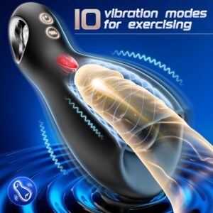 1pc Male Sex Toys - Large Male Masturbator for Penis Training and Extended Stamina, 10 Vibrations and Tongue Licking, Adult Toys