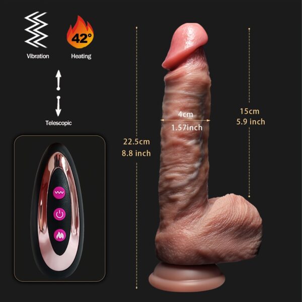 9 inch Thrusting Dildo Vibrator - Remote Control with 7 Vibrating and 7 Thrusting Modes G Spot Dildo with Strong Suction Cup Realistic Dildos for Stimulation Sex Toys for Adults