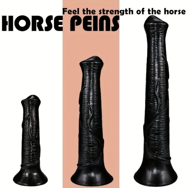 Black Horse Dildo Realistic Masturbator Animal Dildo with Suction Cup Monster Butt Plug Anal Plug Anal Sex Toys for Men Women Lesbian Gay Pleasure