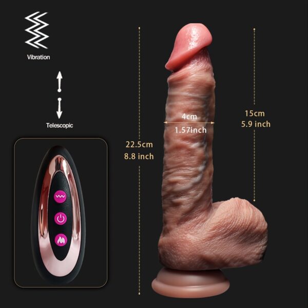 9 inch Thrusting Dildo Vibrator - Remote Control with 7 Vibrating and 7 Thrusting Modes G Spot Dildo with Strong Suction Cup Realistic Dildos for Stimulation Sex Toys for Adults