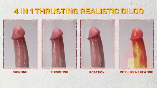 1pc 9. 8" Thrusting Dildo Vibrator Sex Toys for Women, Vibrating Realistic Dildo for G-spot Anal Stimulation with 10 Telescopic & 10 Vibration Modes, Remote Control Dildos Adult Sex Toys for Couples Play