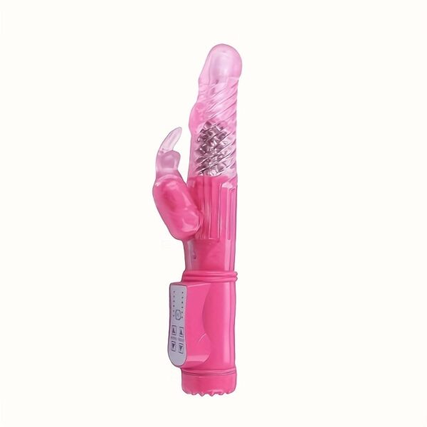 FBBKU 1pc Realistic Fake Malepye Battery-Style Rabbit Beads Vibrating Rod Toy for Women, Dildo