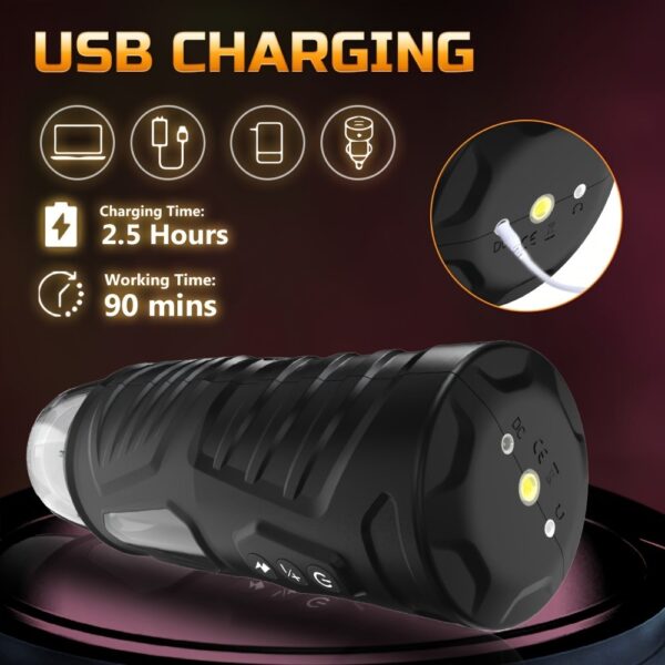 1pc Automatic Male Masturbator Sex Toys for Men, Adult Toy Male Sex Toys with 7 Thrusting & 7 Rotating Modes, Hands Free Pocket Pussy Sex Machine with Visual Window & Suction Base