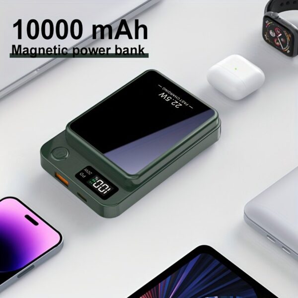 [Fast Charging Power Bank] 22.5W PD Fast Charging Power Bank 10000/5000mAh - Portable Wireless Charger, Magnetic Wireless Charging Pack, USB Type-C, LED Power Display, Rechargeable Lithium Polymer Battery For Android/iPhone Devices