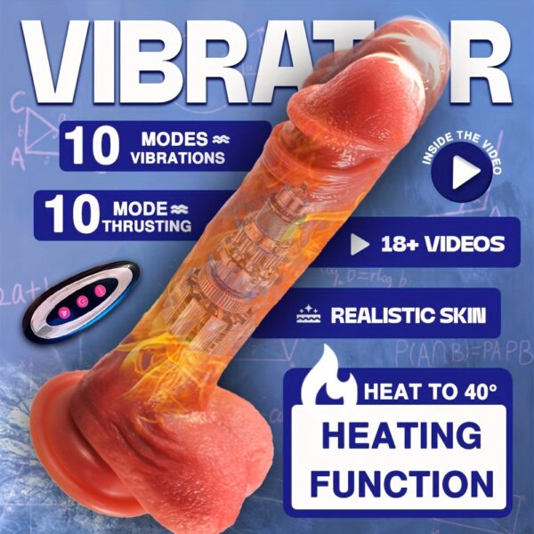 1pc 9. 8" Thrusting Dildo Vibrator Sex Toys for Women, Vibrating Realistic Dildo for G-spot Anal Stimulation with 10 Telescopic & 10 Vibration Modes, Remote Control Dildos Adult Sex Toys for Couples Play