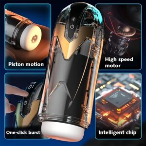 1pc Men'S Masturbation Cup Sex Toy - With 3-speed Variable Speed And 9-vibration Stretching/suction Mode; 3D Textured Penis Masturbation Cup, Used For Penis Stimulation, Valentine'S Day Gift
