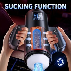 Male Masturbator Adult Sex Toys for Men Automatic Male Sex Toys Sex Toy Machine with 9 Vibration Patterns 4 Thrusting Modes 4 Suction Patterns, Blowjob Pocket Pussy Stroker Mens Masturbators Cup Pocket Pussy for Men