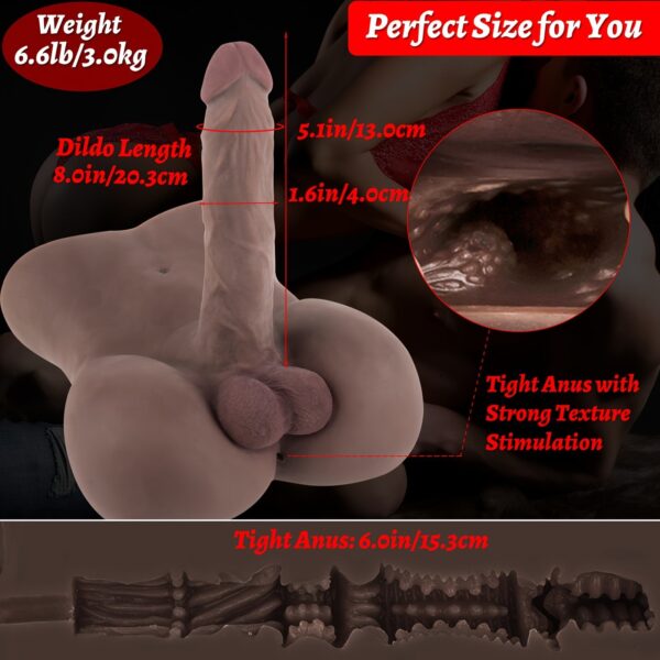 6.6lb/3kg Male Sex Doll for Women Dildo Sex Doll with Flexible Dildo Realistic Sex Huge 8in Rooster for Female Masturbation, Female Masturbator Sex Toy for Women Men Couple Adult Sex Doll for Men Sex Relaxation Gift Funny Stuff Weird Room Decor