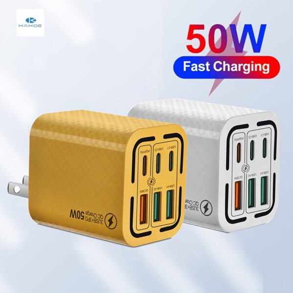 KAXOE 2pcs 50W Super Fast Charging Phone Charger Adapter USB C Charger Wall Travel Charger Plug USB Phone Charger for iPhone for Samsung