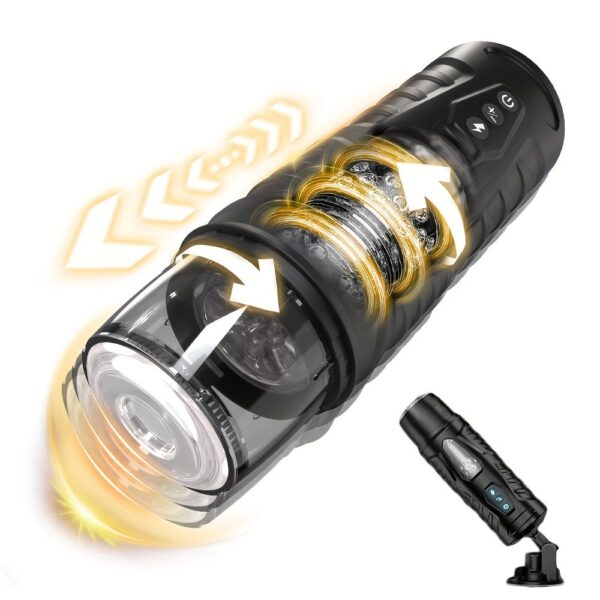 1pc Automatic Male Masturbator Sex Toys for Men, Adult Toy Male Sex Toys with 7 Thrusting & 7 Rotating Modes, Hands Free Pocket Pussy Sex Machine with Visual Window & Suction Base