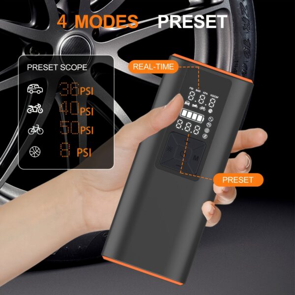 [Digital Tire Inflator] 150 PSI Portable Tire Inflator, Air Compressor Air Pump - Digital Pressure Gauge, Strong Light For Car, Motorcycle, Electric Bike, And Bicycle