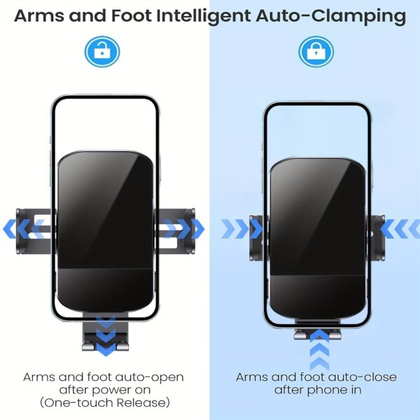 [Fast Charging | Wireless] CHGeek 15W Fast Charging Wireless Car Charger | Auto Clamping Car Charger Phone Mount Phone Holder - Black