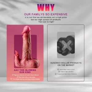 Realistic vibratory Thrust dildo Vibrator Adult sex toy 7 thrust and rotation 10 vibration and licking modes - 8.5 inches (about 21.6 cm) Heated dildo with powerful suction dildo brown
