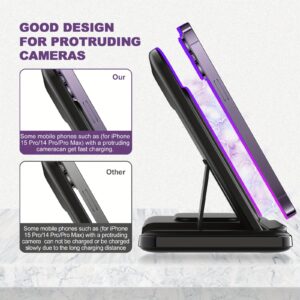 3-in-1 Fast Charging Station: Folding Wireless Charger Stand for iPhone 15/14/13/12/11/Pro/Max/Mini/8/Plus/X/XR/XS/X/SE, iWatch Ultra/Ultra2/9/8/7/6/5/4/3/2/1/SE, and Airpods 3/2/Pro/Pro2 with Universal Compatibility