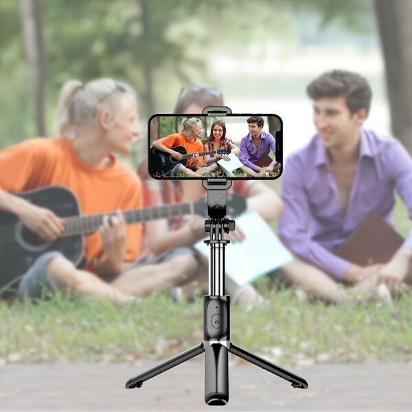 40-inch Extendable Phone Selfie Stick, Professional Floor Stand Designed for Live Streaming with Wireless Remote Control Smartphone Tripod, 360° Rotatable, Stable Anti-Shake Handheld Monopod Perfect for Travel and Outdoor Vlogging and Broadcasting, Suitable for iPhone/Android Smartphones