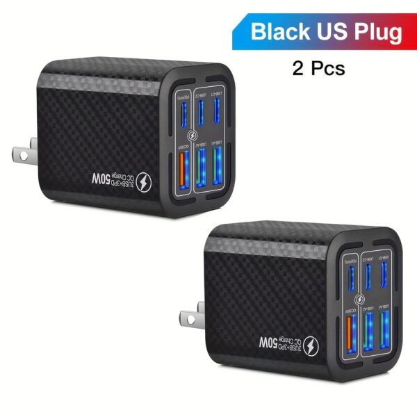 KAXOE 2pcs 50W Super Fast Charging Phone Charger Adapter USB C Charger Wall Travel Charger Plug USB Phone Charger for iPhone for Samsung