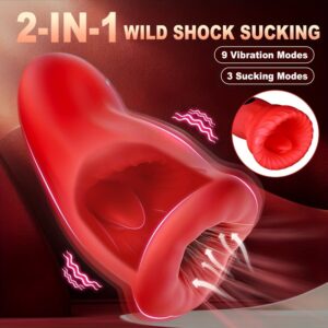 1pc Realistic Pocket Pussy Penis Training Masturbators Sex Toy For Men, Liquid Silicone Tongue Vibrator Rose Sex Toys With 3 Sucking & 9 Vibrating Modes, 360° Wrapping Sucking Vibrator Couple Sex Toys
