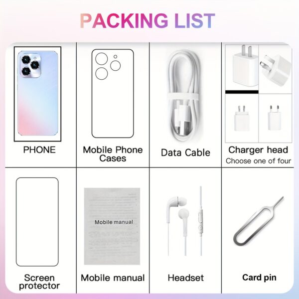 Smart Unlocked Android Phone A15Android 13 Phone 6GB+256GB 6800mAh, HD Screen 48MP+108MP Camera Phone, Face Unlocked With 5G Dual SIM Smartphone, Mini Gray 3+16GB