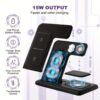 3-in-1 Fast Charging Station: Folding Wireless Charger Stand for iPhone 15/14/13/12/11/Pro/Max/Mini/8/Plus/X/XR/XS/X/SE, iWatch Ultra/Ultra2/9/8/7/6/5/4/3/2/1/SE, and Airpods 3/2/Pro/Pro2 with Universal Compatibility