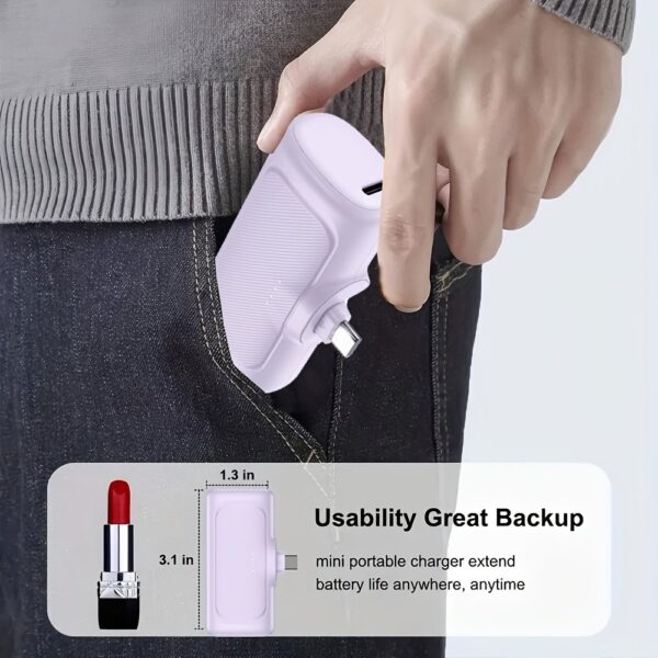 22.5W Fast Charging, 5000mAh Mini Portable Charger, USB-C Mobile Power, Universal Compatibility, USB Type-C, Dual Power Mode, Rechargeable Lithium Polymer Battery, for iPhone 16/15 Series And Android Devices