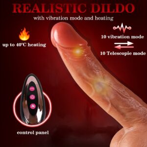 1pc 8.6inch Realistic Thrusting Dildo Vibrator With Heating,10 Vibration Modes,10 Thrusting Modes Dildos For G-Spot Anal Play, Automatic Silicone Penis Sex Toy For Woman Couples With Suction Cup