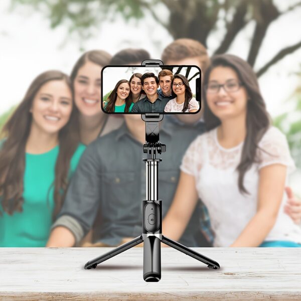 40-inch Extendable Phone Selfie Stick, Professional Floor Stand Designed for Live Streaming with Wireless Remote Control Smartphone Tripod, 360° Rotatable, Stable Anti-Shake Handheld Monopod Perfect for Travel and Outdoor Vlogging and Broadcasting, Suitable for iPhone/Android Smartphones