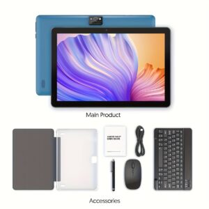 10 Inch Android Tablet, 2024 Latest Android 13 Tablet 7GB (3+4) RAM 64GB ROM, 512TB TF Expansion, 5G Dual Band WIFI6 Tablet, 2MP+8MP Camera, Stylus Without Electricity