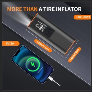 [Digital Tire Inflator] 150 PSI Portable Tire Inflator, Air Compressor Air Pump - Digital Pressure Gauge, Strong Light For Car, Motorcycle, Electric Bike, And Bicycle