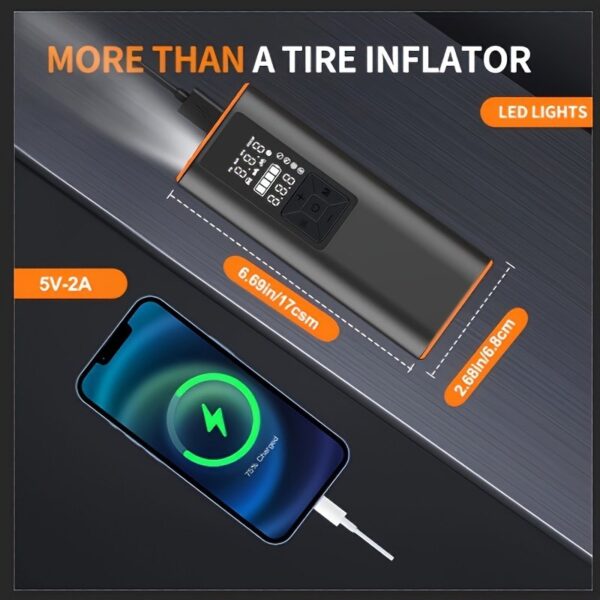 [Digital Tire Inflator] 150 PSI Portable Tire Inflator, Air Compressor Air Pump - Digital Pressure Gauge, Strong Light For Car, Motorcycle, Electric Bike, And Bicycle