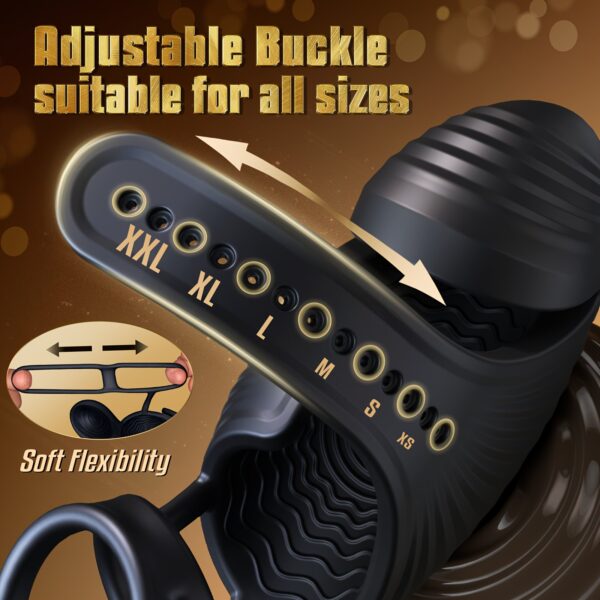 [Triple Motor Male Sex Toys] 4-in-1 Triple Motor Adjustable Male Masturbator - Penis Training Vibrator With 10 Modes & Dual Cock Rings
