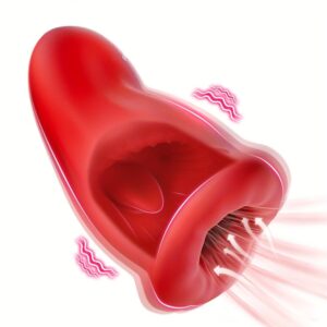 1pc Realistic Pocket Pussy Penis Training Masturbators Sex Toy For Men, Liquid Silicone Tongue Vibrator Rose Sex Toys With 3 Sucking & 9 Vibrating Modes, 360° Wrapping Sucking Vibrator Couple Sex Toys