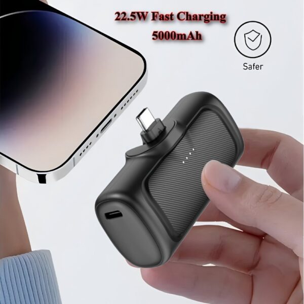 22.5W Fast Charging, 5000mAh Mini Portable Charger, USB-C Mobile Power, Universal Compatibility, USB Type-C, Dual Power Mode, Rechargeable Lithium Polymer Battery, for iPhone 16/15 Series And Android Devices