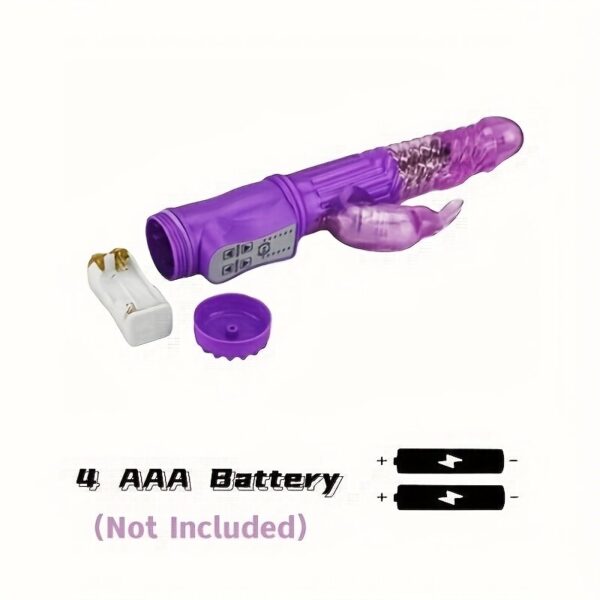 FBBKU 1pc Realistic Fake Malepye Battery-Style Rabbit Beads Vibrating Rod Toy for Women, Dildo
