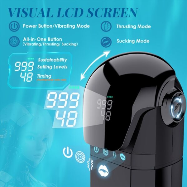 9 Sucking Modes 9 Stretching Modes Male Electric Masturbation Cup Penis Masturbator, Digital Display Male Adult Sex Toys 3D Realistic Texture Sex Toys Stroker