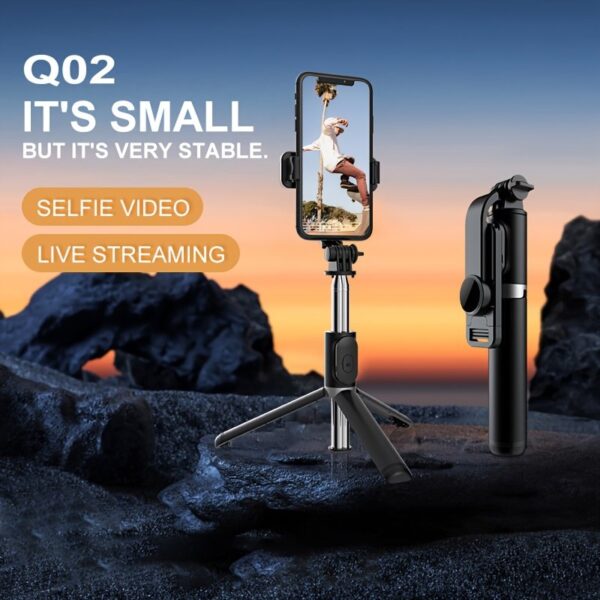 40 Inch Retractable Selfie Stick Professional Floor Tripod for Live Streaming, with Wireless Remote, 360° Rotation, Stable Anti-shake Design. Ideal for Travel Vlogs & Outdoor Live Streaming. Compatible with iPhone/Android Smartphones