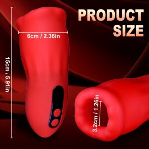 1pc Realistic Pocket Pussy Penis Training Masturbators Sex Toy For Men, Liquid Silicone Tongue Vibrator Rose Sex Toys With 3 Sucking & 9 Vibrating Modes, 360° Wrapping Sucking Vibrator Couple Sex Toys