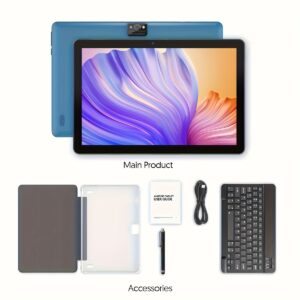 10 Inch Android Tablet, 2024 Latest Android 13 Tablet 7GB (3+4) RAM 64GB ROM, 512TB TF Expansion, 5G Dual Band WIFI6 Tablet, 2MP+8MP Camera, Stylus Without Electricity