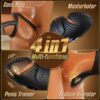 [Triple Motor Male Sex Toys] 4-in-1 Triple Motor Adjustable Male Masturbator - Penis Training Vibrator With 10 Modes & Dual Cock Rings