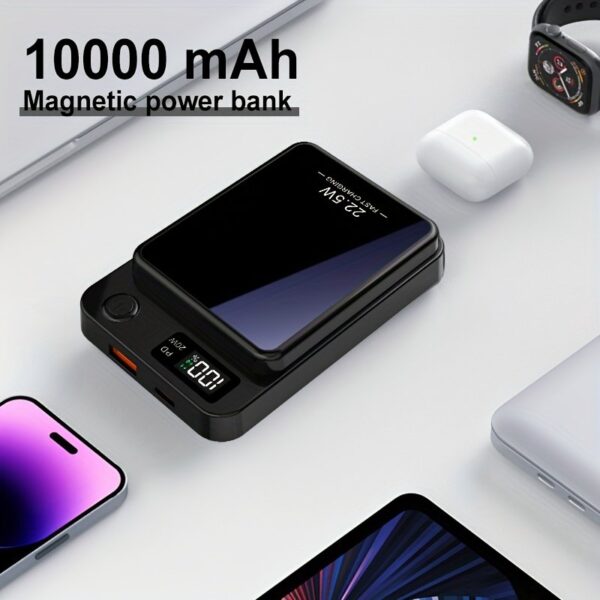 [Fast Charging Power Bank] 22.5W PD Fast Charging Power Bank 10000/5000mAh - Portable Wireless Charger, Magnetic Wireless Charging Pack, USB Type-C, LED Power Display, Rechargeable Lithium Polymer Battery For Android/iPhone Devices