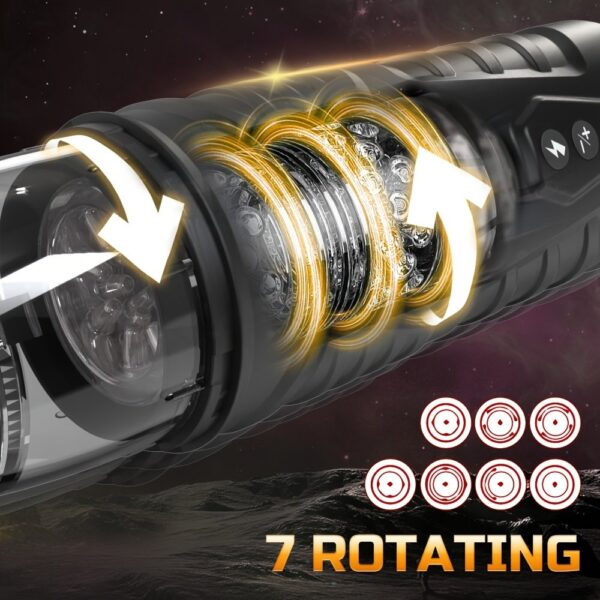 1pc Automatic Male Masturbator Sex Toys for Men, Adult Toy Male Sex Toys with 7 Thrusting & 7 Rotating Modes, Hands Free Pocket Pussy Sex Machine with Visual Window & Suction Base