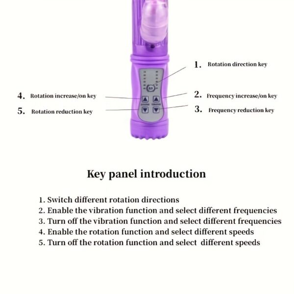 FBBKU 1pc Realistic Fake Malepye Battery-Style Rabbit Beads Vibrating Rod Toy for Women, Dildo