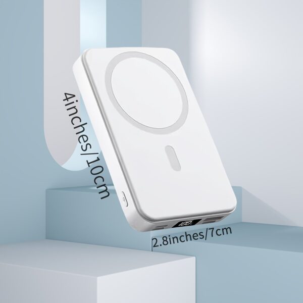 10, 000mAh Magnetic Portable Power Bank with LED Display – Fast Charging Battery Pack, Compact Design, and Convenient Power Solution for iPhone 16/15/14/13/12Pro/Pro Max/Plus/Mini