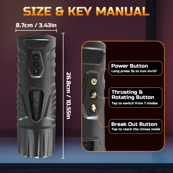 1pc Automatic Male Masturbator Sex Toys for Men, Adult Toy Male Sex Toys with 7 Thrusting & 7 Rotating Modes, Hands Free Pocket Pussy Sex Machine with Visual Window & Suction Base