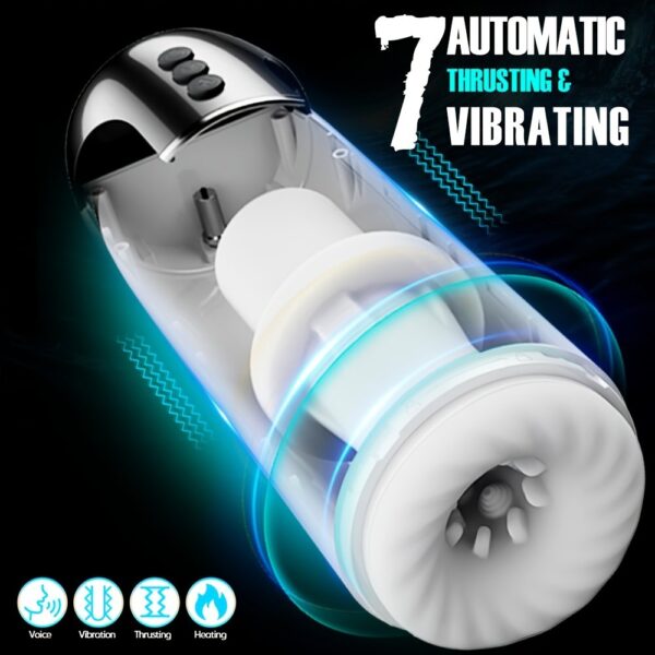 Automatic Male Masturbator Sex Toys For Men - Adult Toy Male Sex Toys With 7 Thrusting Modes, Hands Free Pocket Pussy Sex Machine With Wearable Strap