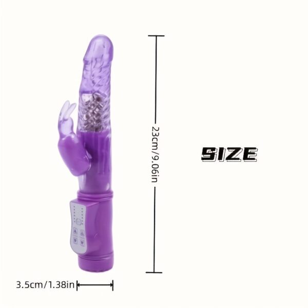 FBBKU 1pc Realistic Fake Malepye Battery-Style Rabbit Beads Vibrating Rod Toy for Women, Dildo