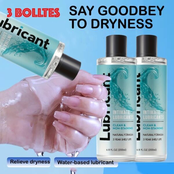 3pcs Large Volume of Water-based Personal, Masturbating Lube Lotion, Portable and Durable Silk, Available for Women's and Men's Sex Toys, Natural Ingredients Non-dyed 200ml (6.8oz)