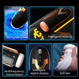1pc Men'S Masturbation Cup Sex Toy - With 3-speed Variable Speed And 9-vibration Stretching/suction Mode; 3D Textured Penis Masturbation Cup, Used For Penis Stimulation, Valentine'S Day Gift