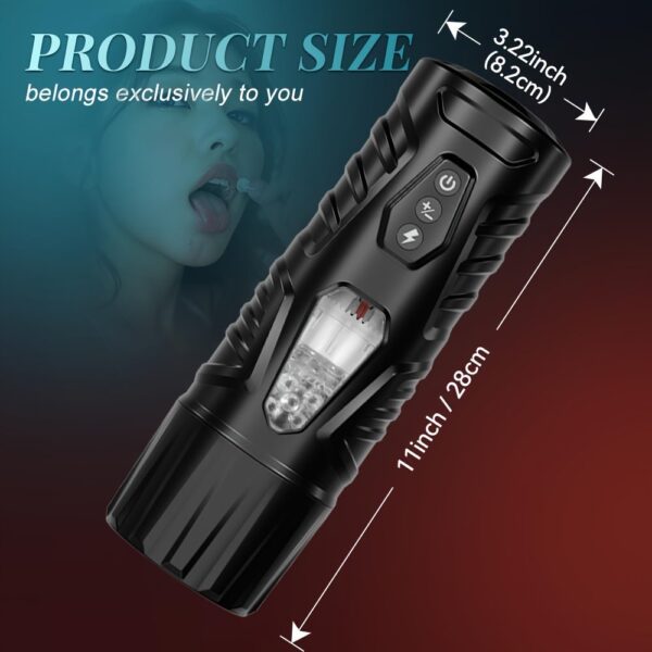 1pc ErosMax USB Rechargeable Automatic Male Masturbator with 3D Textured Head, 7 Thrusting & Rotating Modes, Hands-Free Operation, Visual Window, and Suction Base - Adult Male Sex Toy with 1500mAh Lithium Battery