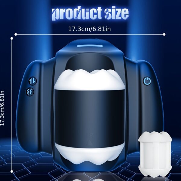 1pc Male Masturbator Automatic Suction Vibrator Telescopic Vibration Mini Handle Masturbator Cup Penis Massager Texture Soft Silicone Masturbator Cup 10 Frequency Vibration 3-speed Telescopic Masturbator Pocket Cup With Phone Holder And APP