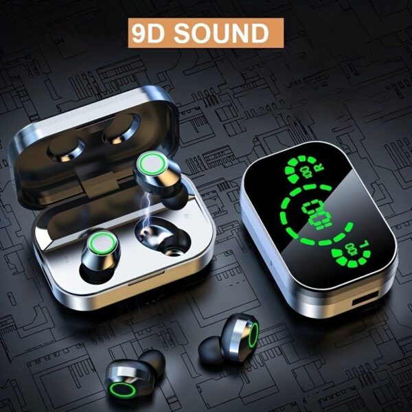 [HiFi Earbuds] HiFi Wireless Earbuds with Digital Display | Noise Reduction, 800mAh Lithium Battery, USB Type-C Charging, Volume Control, App Control, Durable Plastic Material, Anime Theme - Charger Not Included